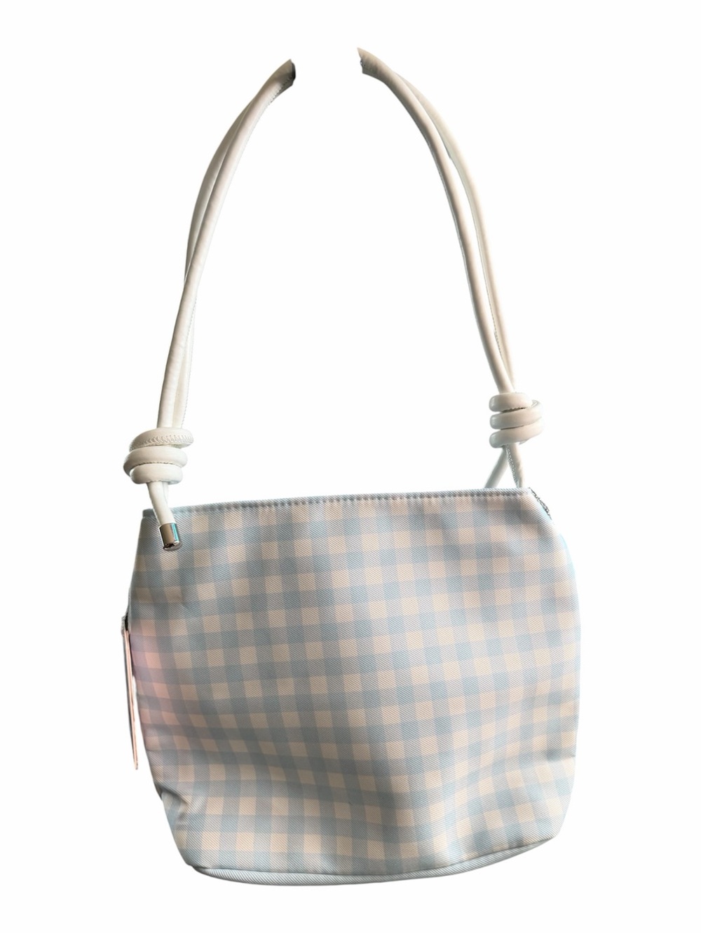 NWT Sanrio My Sweet Piano Blue Gingham Mini Shoulder Bag w/ Strawberry Charm - Picture 4 of 6